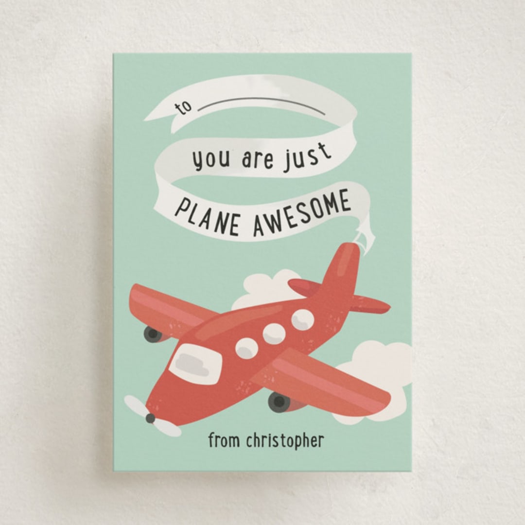 "Just Plane Awesome" - Classroom Valentines in Apple by Jennifer Holbrook - Front