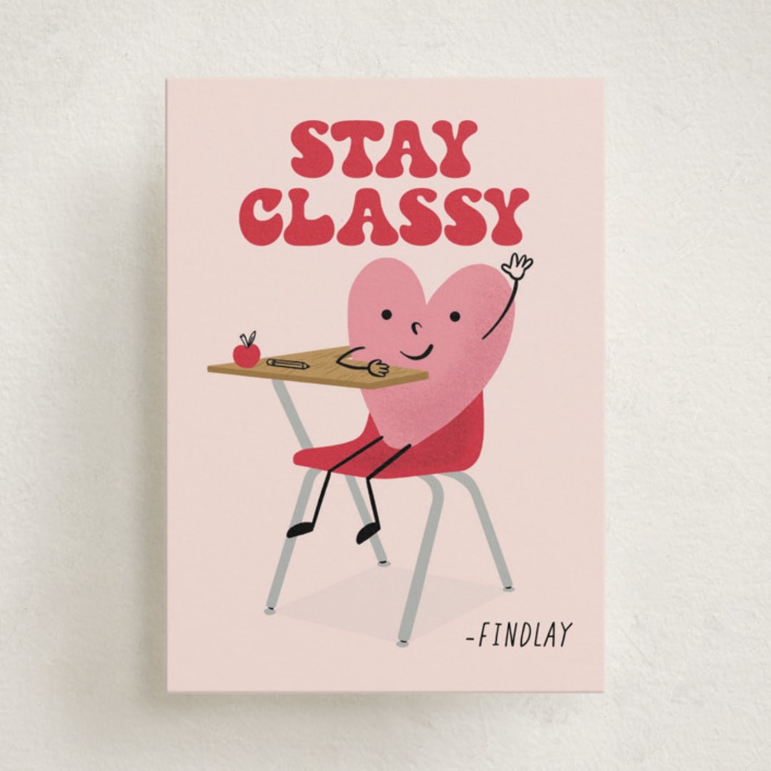 "Stay Classy" - Classroom Valentines in Cherry by mo kelley - Front