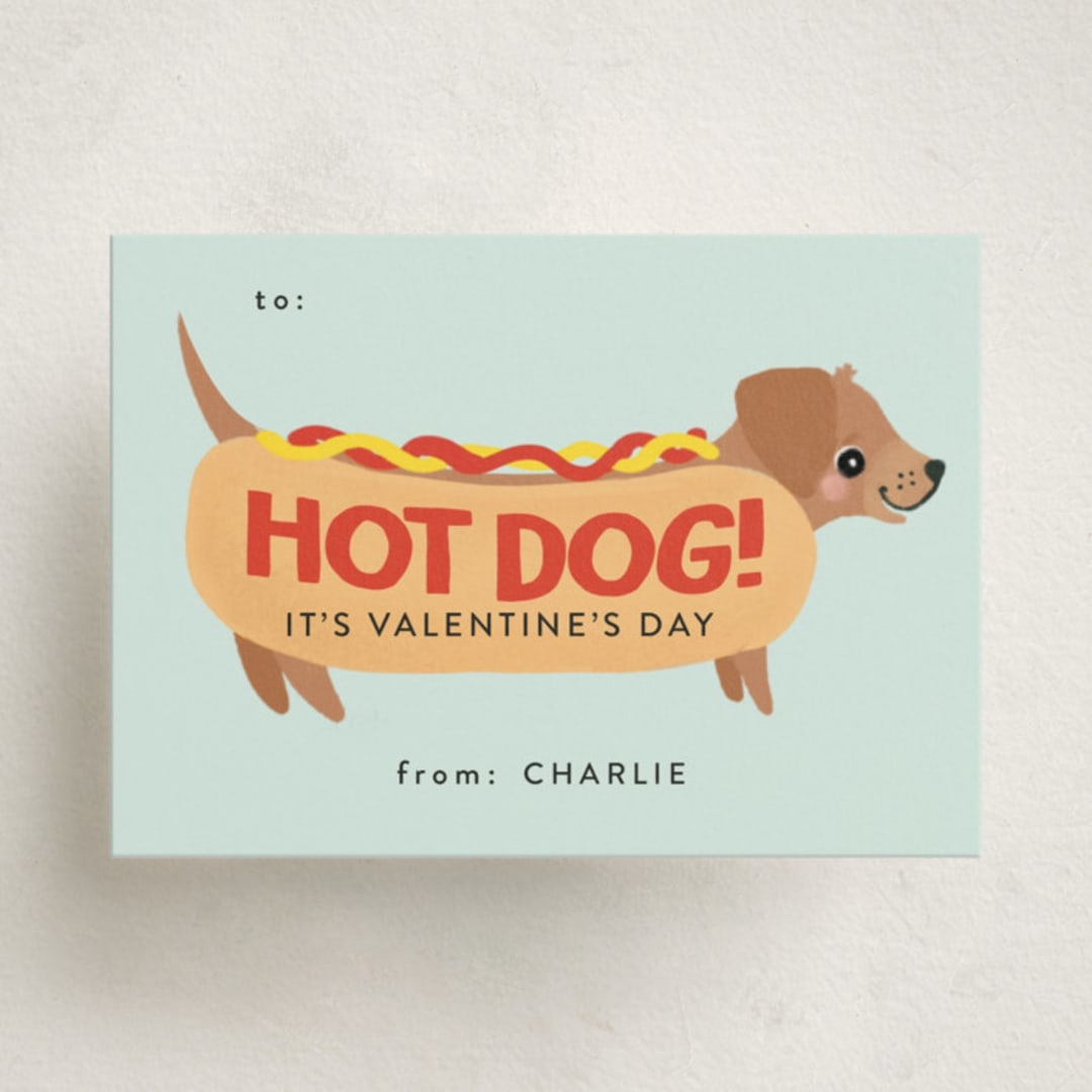 "Hot Dog" - Classroom Valentines in Pool by Itsy Belle Studio - Front