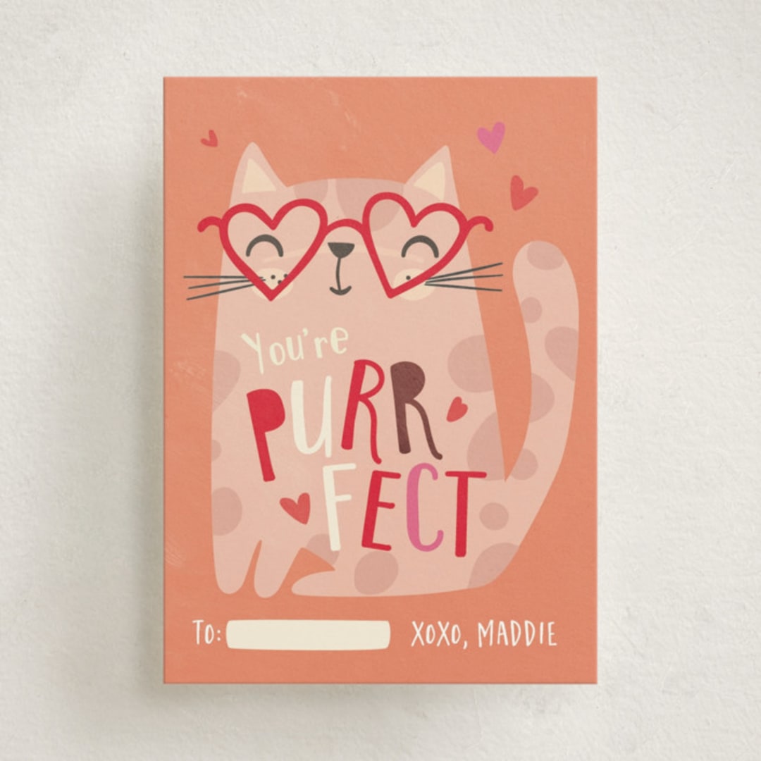 "Purrfect..." - Classroom Valentines in Candy by Vera Lim - Front