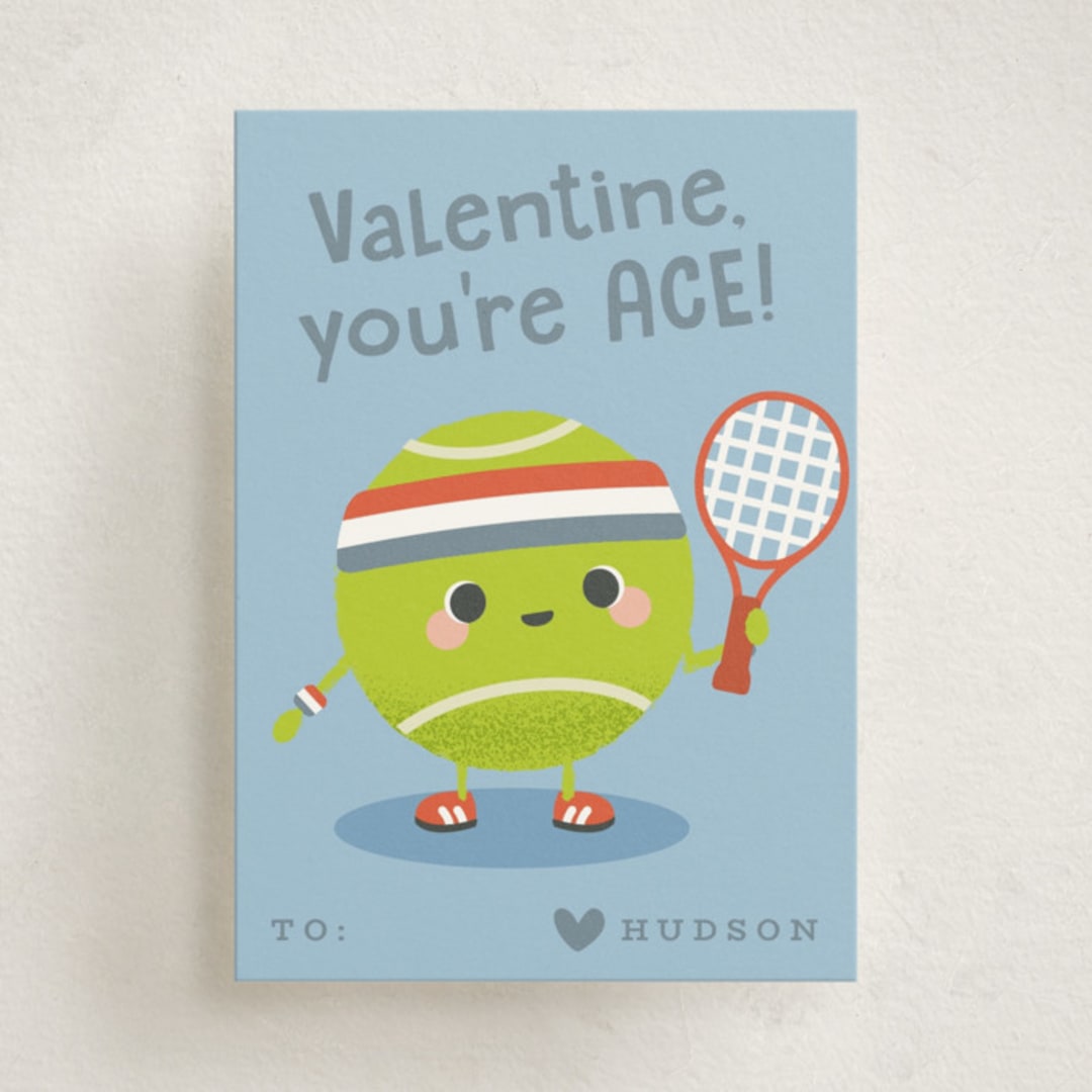 "Ace" - Classroom Valentines in Australian Open by Hudson meet Rose - Front