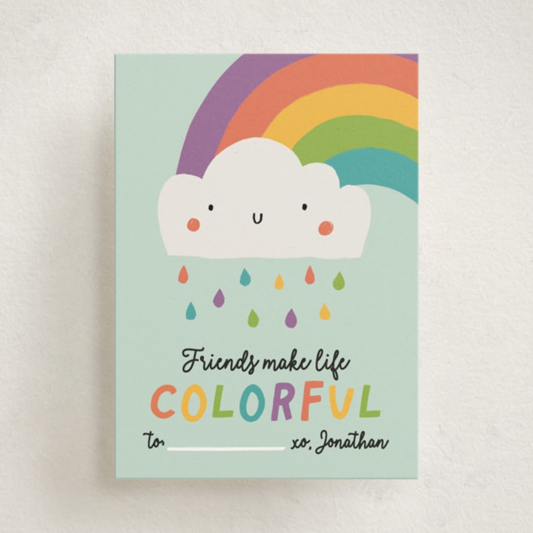"Colorful" - Classroom Valentines in Rainbow by Monika Torun - Front