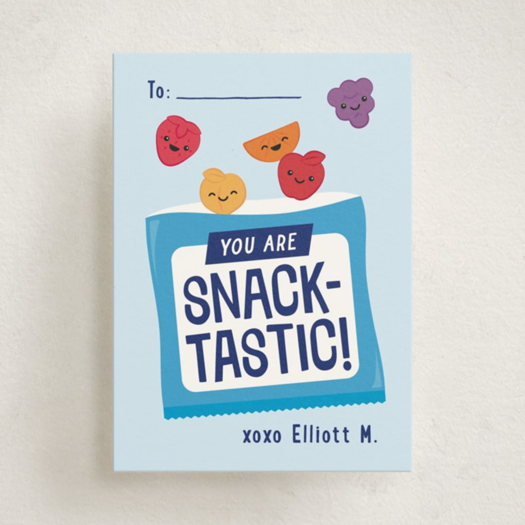 "Fruit Snacks" - Classroom Valentines in Blueberry by Kacey Kendrick Wagner - Front