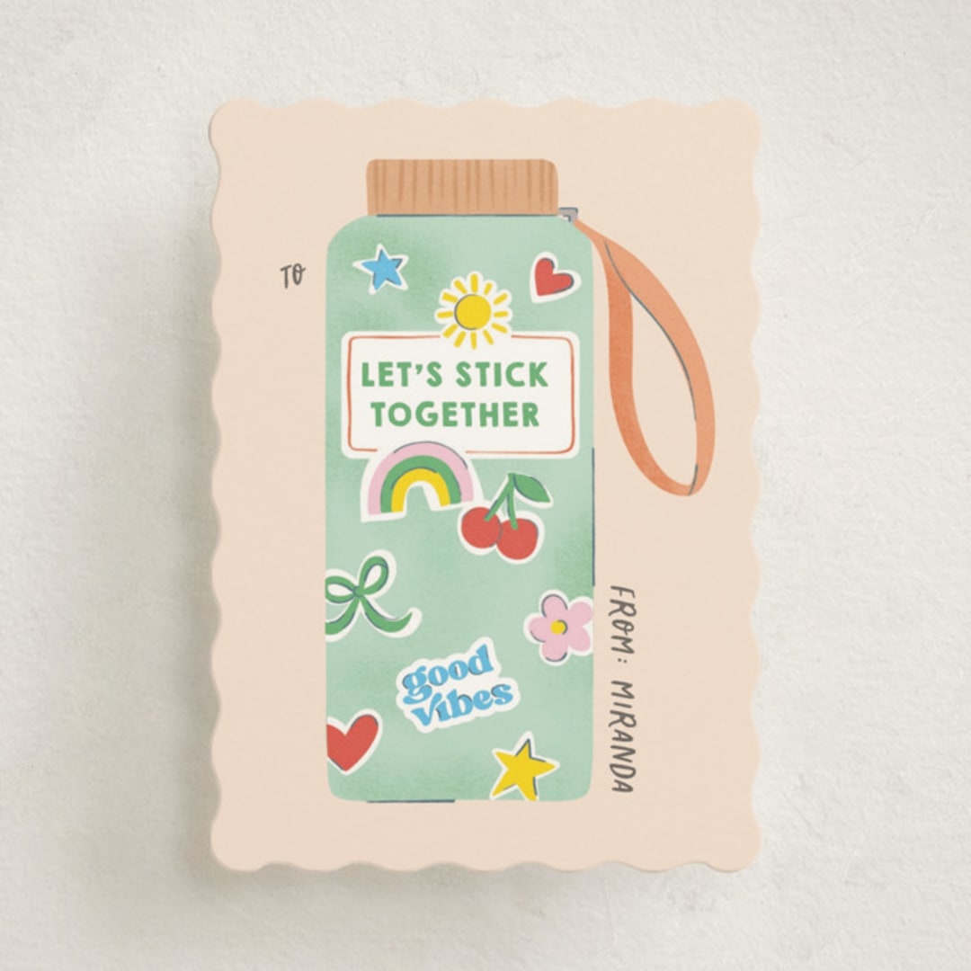 "lets stick together" - Classroom Valentines in Wasabi by Creo Study - Front