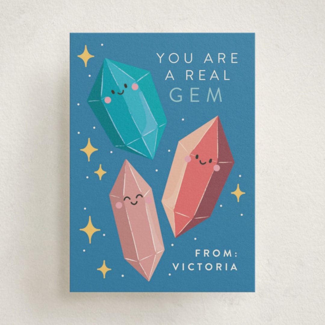 "Crystal Gems" - Classroom Valentines in Sapphire by Diana Pinnell - Front
