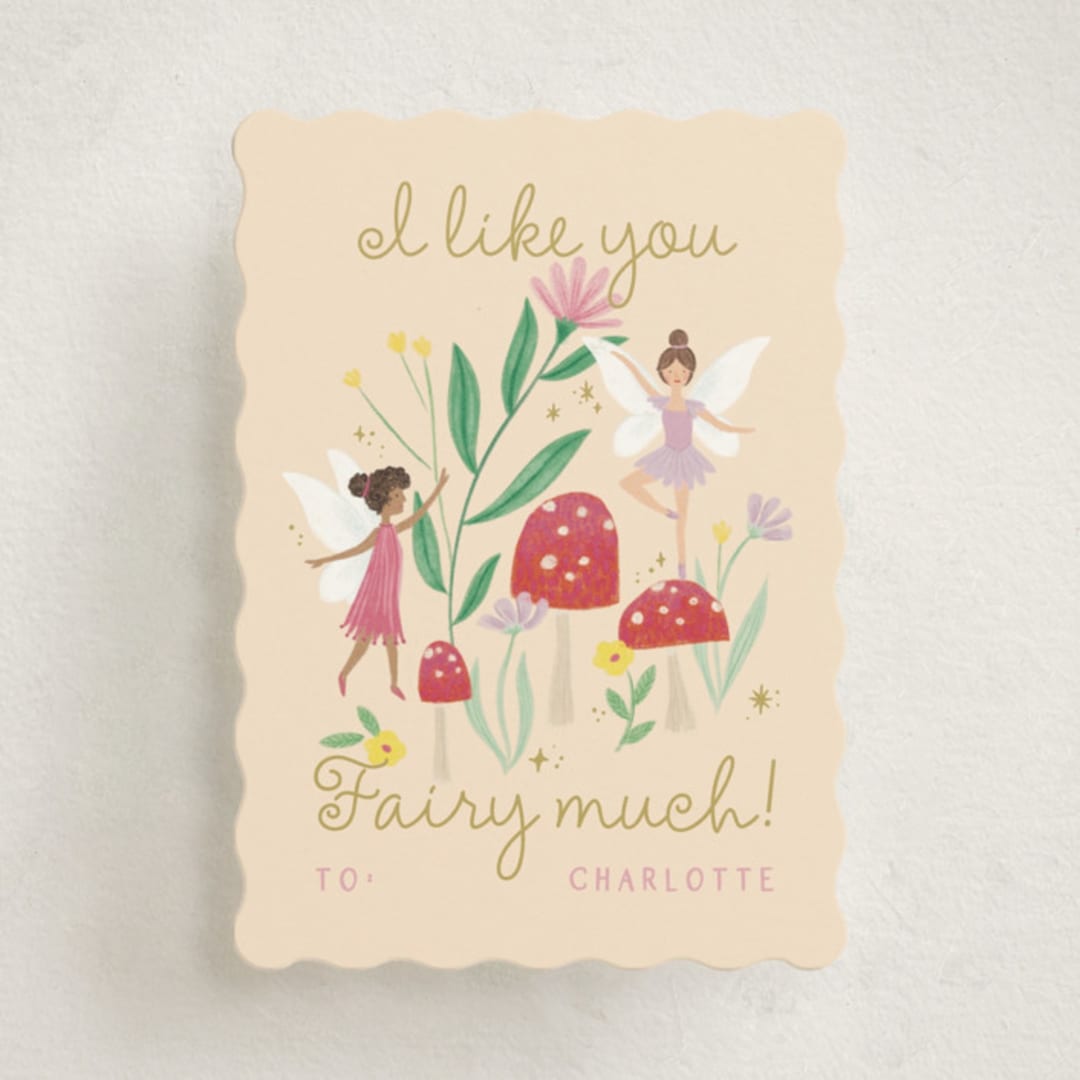 "Fairy Valentines" - Classroom Valentines in Cream by Kiersten Garner - Front