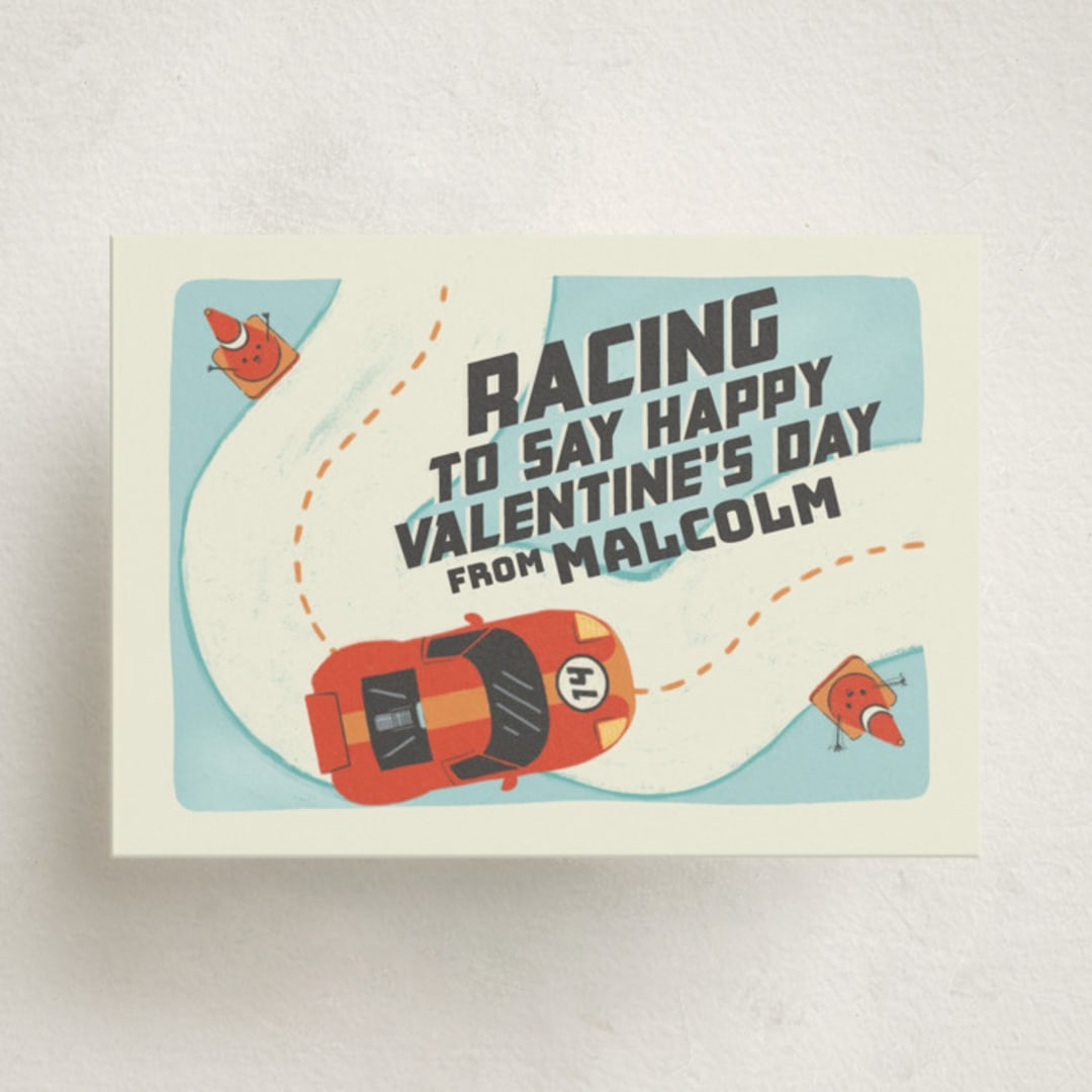 "Race With Friends" - Classroom Valentines in Cardinal by Kelsey Mucci - Front