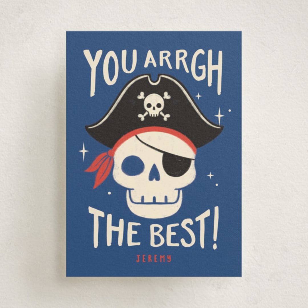 "Arrgh" - Classroom Valentines in Navy by Kiersten Garner - Front