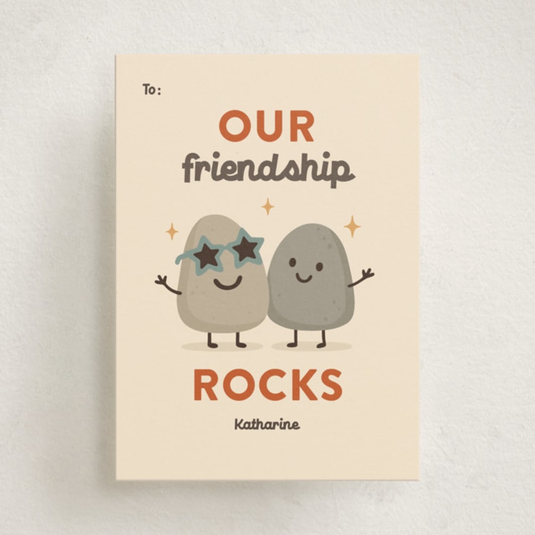 "Our Friendship Rocks" - Classroom Valentines in Vanilla by Jessica Beck - Front