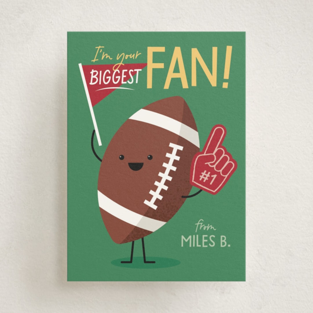 "Football Fan" - Classroom Valentines in Crimson by Kacey Kendrick Wagner - Front