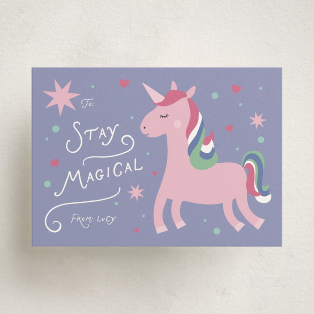 "Stay Magical" - Classroom Valentines in Lavender by Kelly Watkins - Front