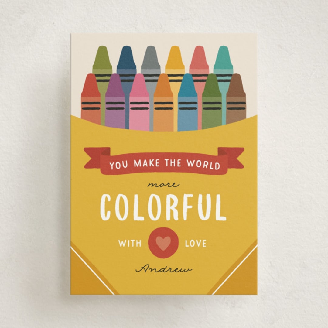 "Crayon Box" - Classroom Valentines in Lemondrop by Michelle Taylor - Front
