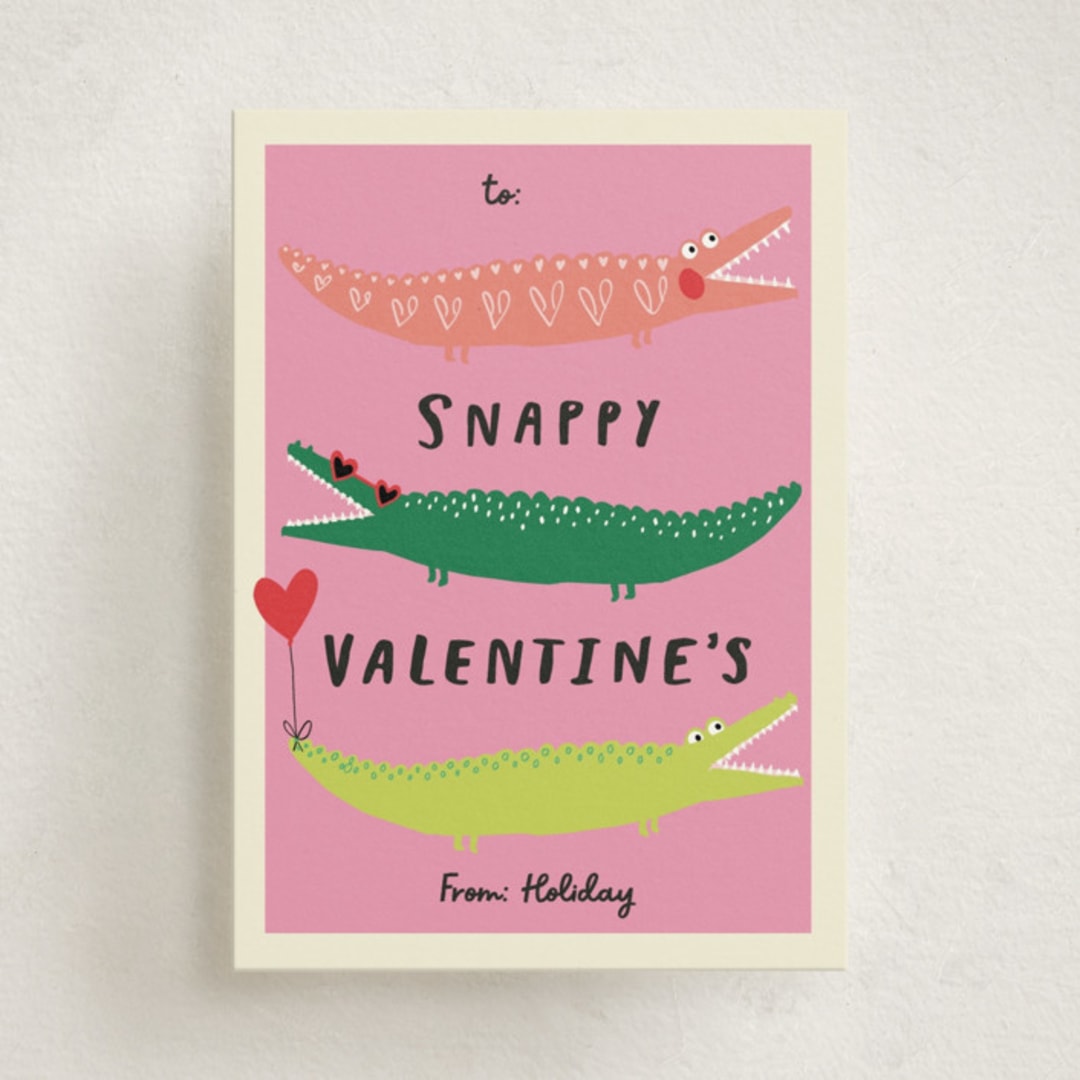 "snappy Valentines" - Classroom Valentines in Blush by Katt Jones - Front
