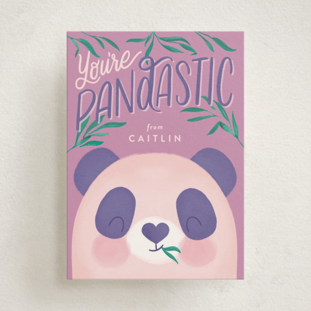 "Pandastic" - Classroom Valentines in Lilac by Joanna Griffin - Front