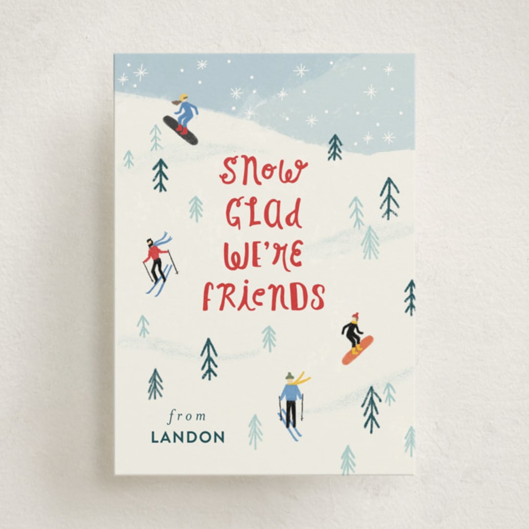 "Snow Glad" - Classroom Valentines in Cherry by Pixel and Hank - Front