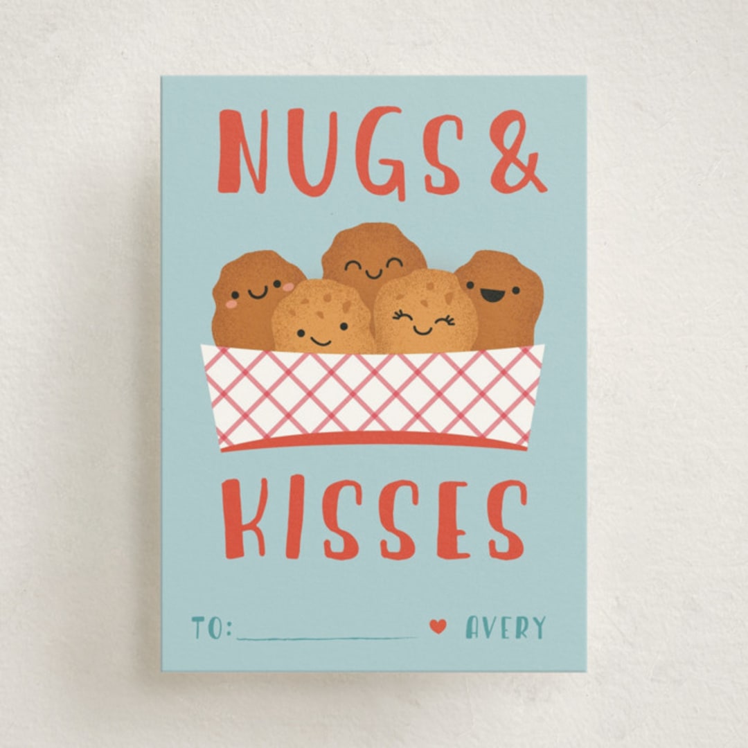 "Nugs & Kisses" - Classroom Valentines in Sky by Annie Holmquist - Front