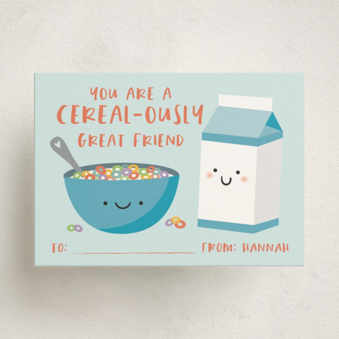 "Cereal & Milk" - Classroom Valentines in Sky by Annie Holmquist - Front