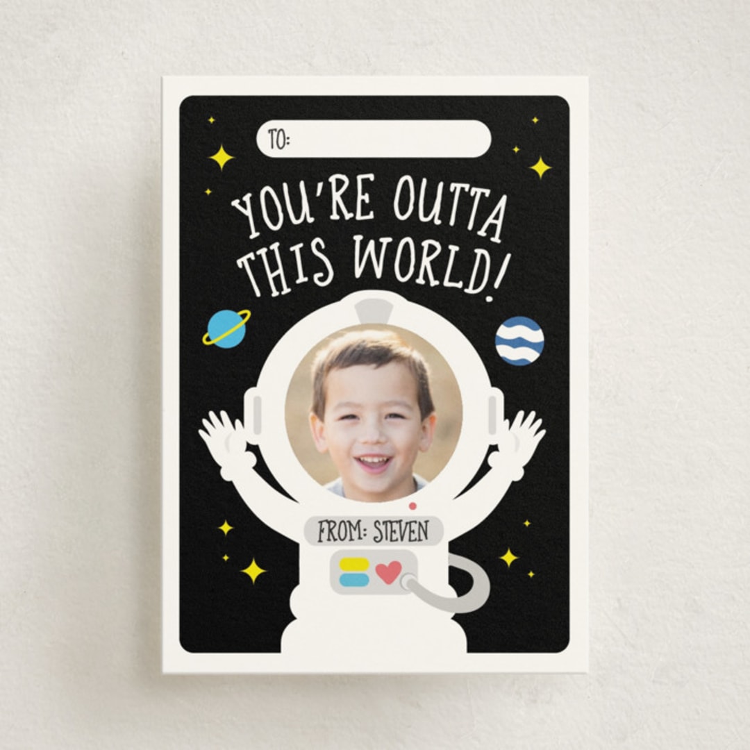 "Outta This World" - Classroom Valentines in Onyx by Darryl Don Doctor - Front