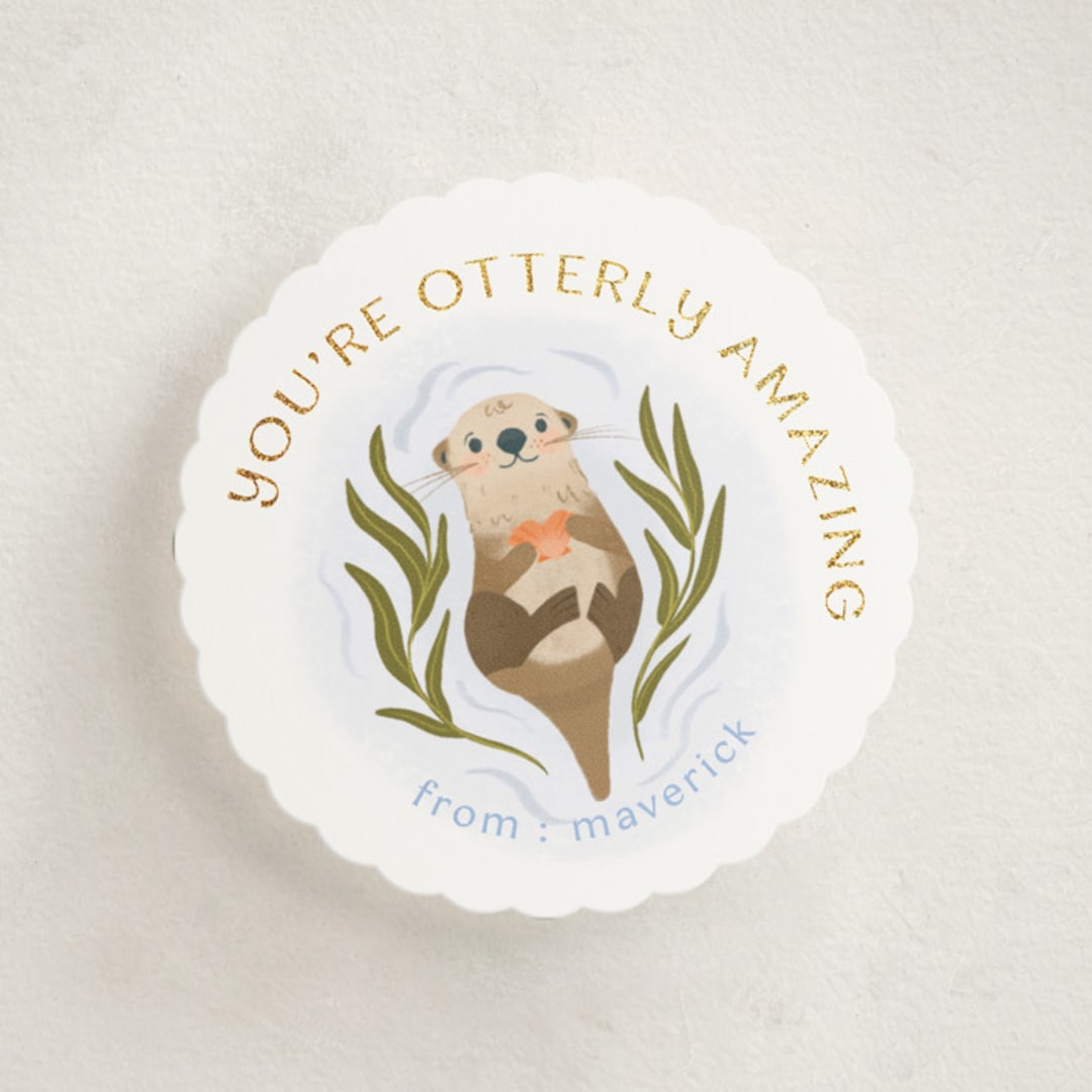 "Otterly Amazing!" - Classroom Valentines in Cloud by Kate Blalock - Front