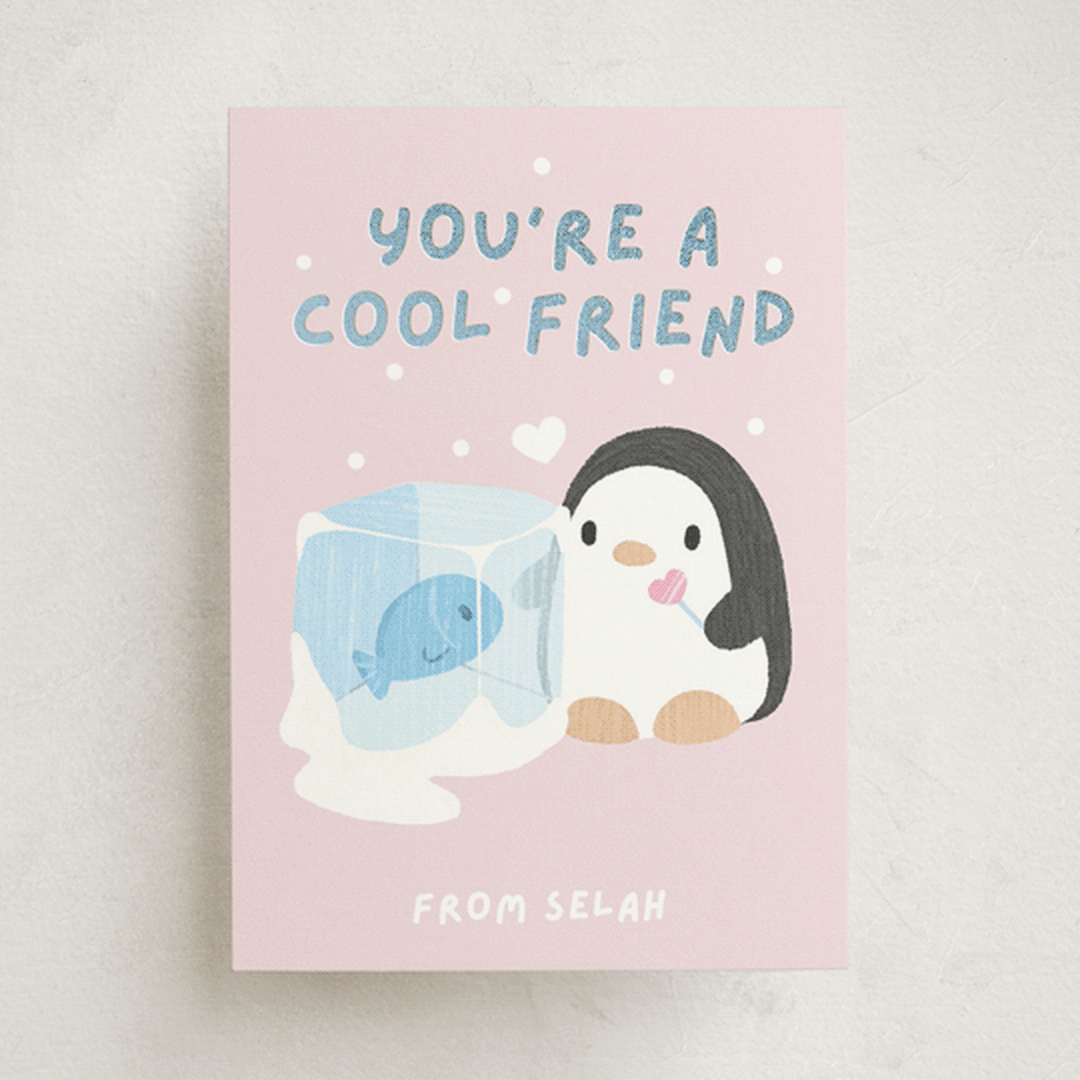 "Cool Friends" - Classroom Valentines in Peony by Selah H. - Front