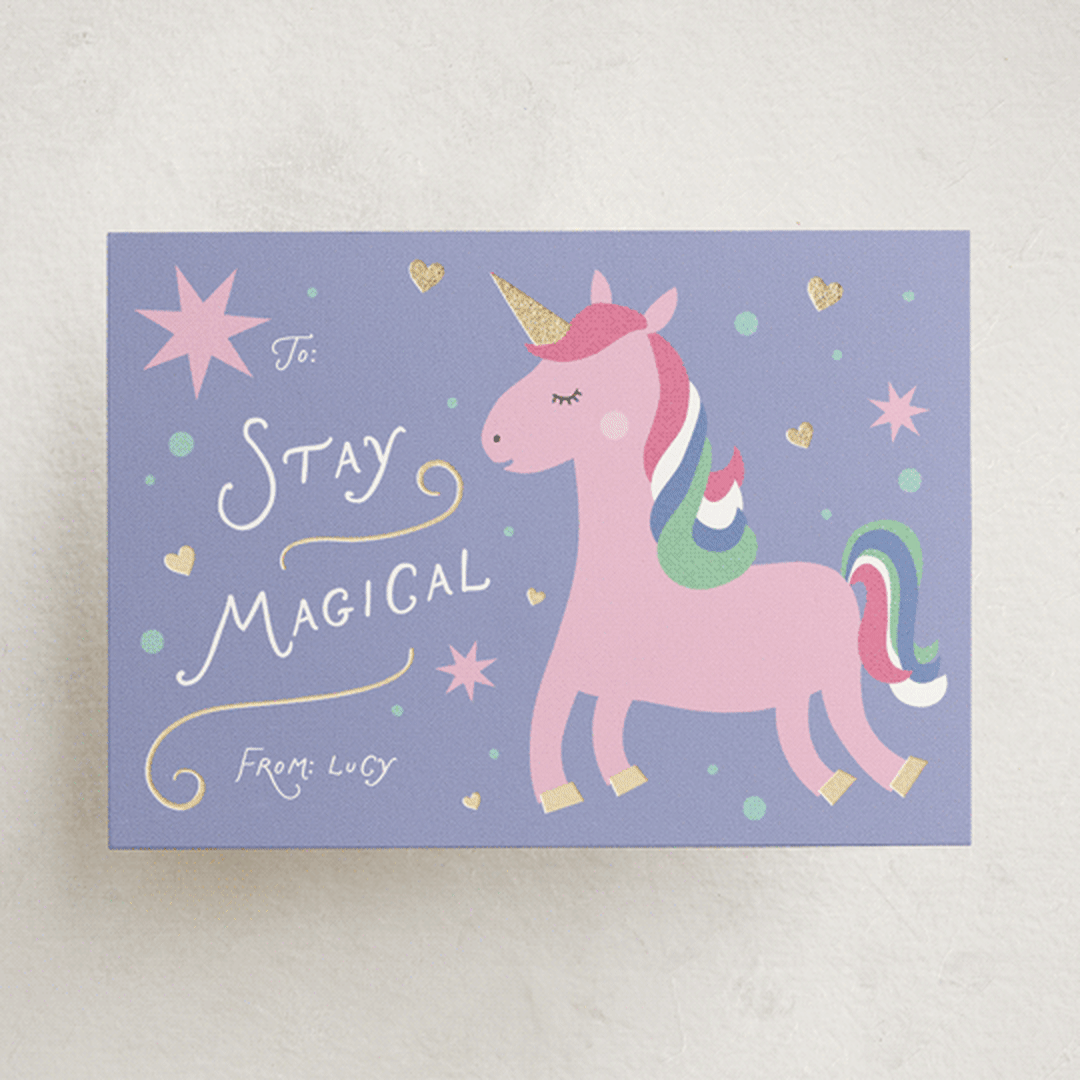 "Stay Magical" - Classroom Valentines in Lavender by Kelly Watkins - Front