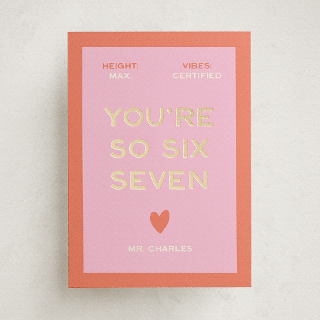 "SixSeven" - Classroom Valentines in Peach by Ani Somi - Front