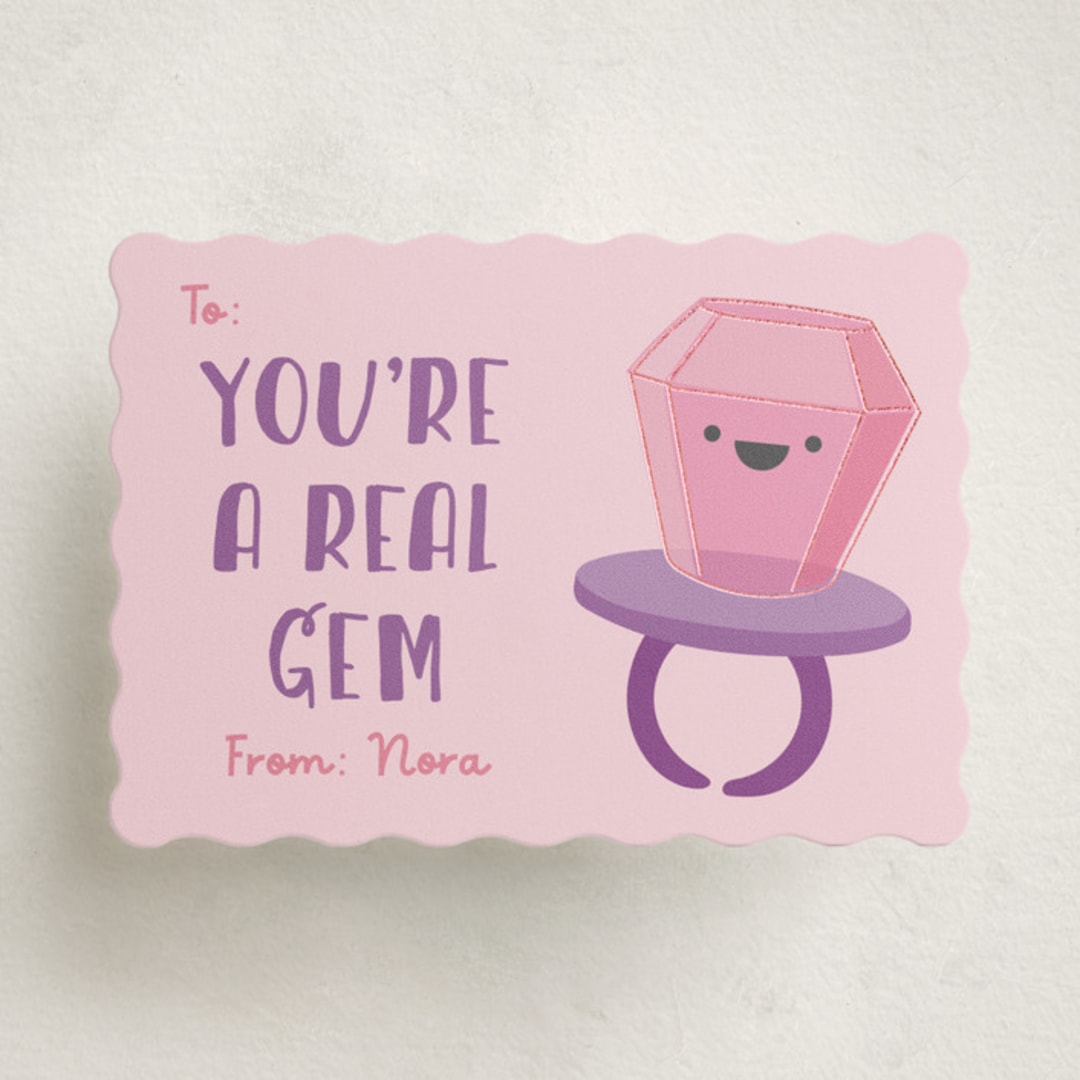 "You're a gem" - Classroom Valentines in Peony by Annie Holmquist - Front