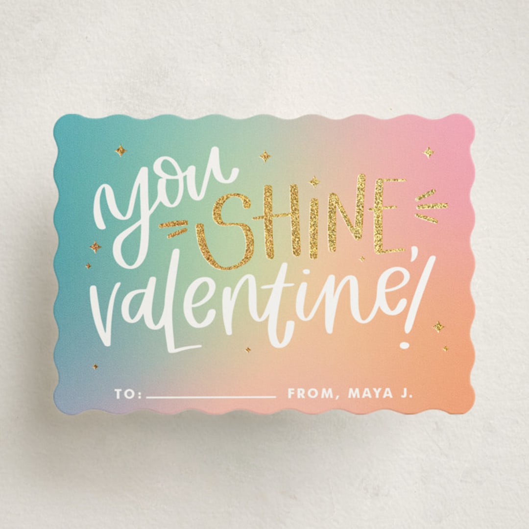 "You Shine, Valentine!" - Classroom Valentines in Sherbet by Olivia Goree - Front