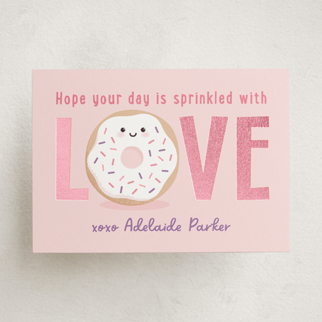 "Love Donut" - Classroom Valentines in Melon by Kacey Kendrick Wagner - Front