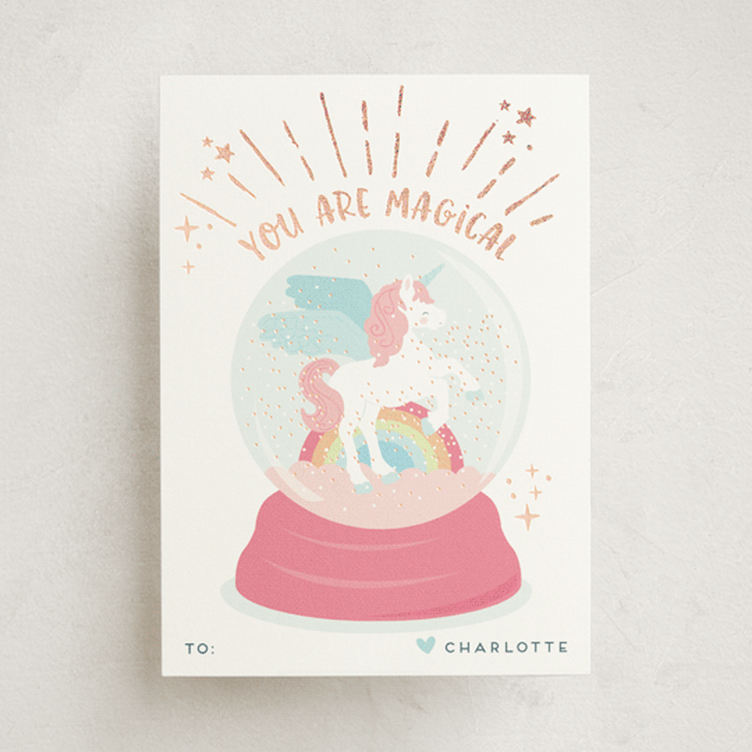 "Magic glitter unicorn" - Classroom Valentines in Candy by peetie design - Front