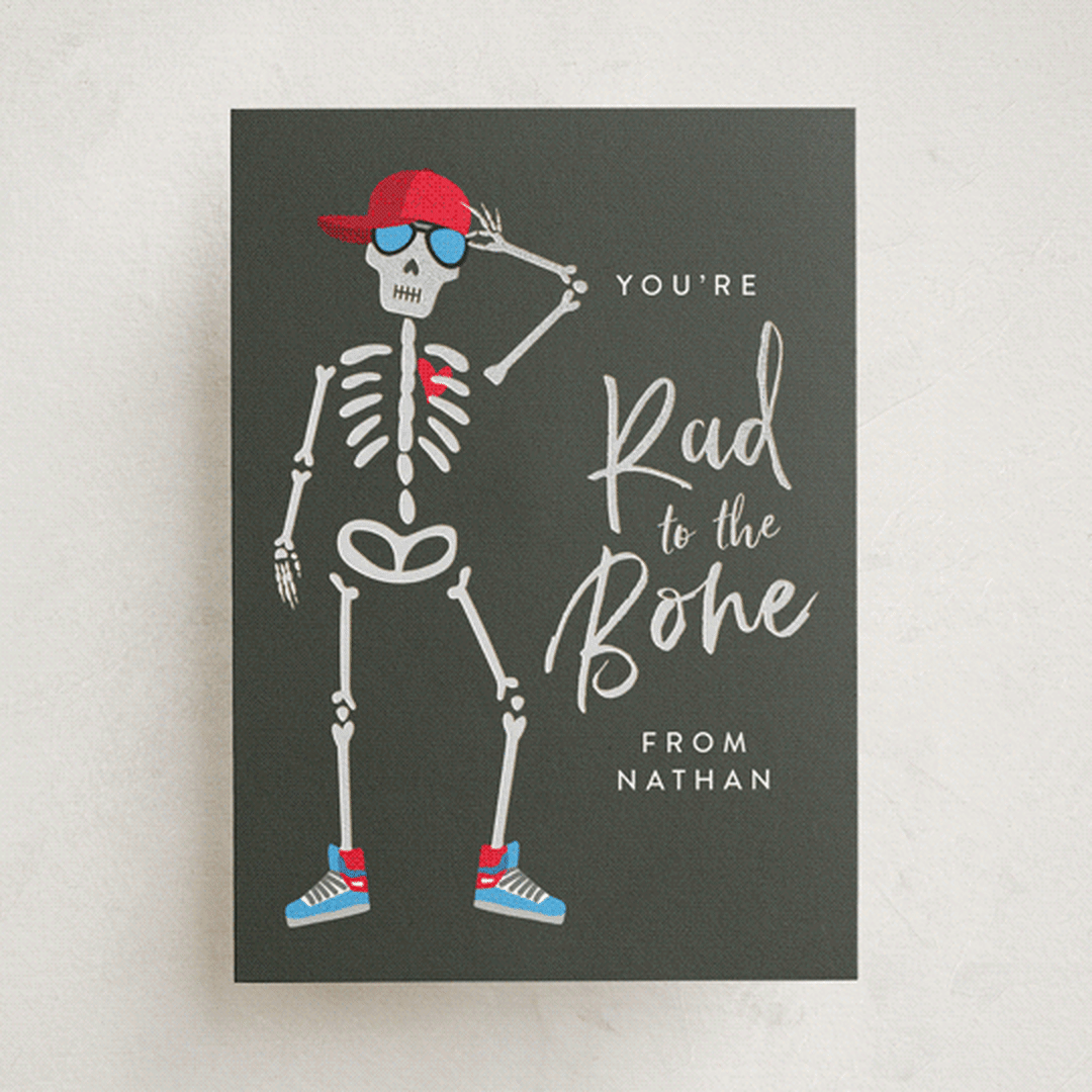 "Rad to the Bone" - Classroom Valentines in Crimson by Joanna Griffin - Front