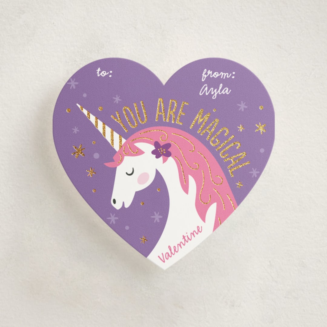 "Magical Valentine" - Classroom Valentines in Lavender by Jana Volfova - Front