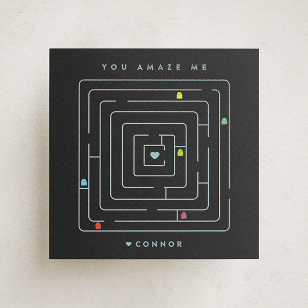 "Retro Maze" - Classroom Valentines in Ebony by Lori Wemple - Front