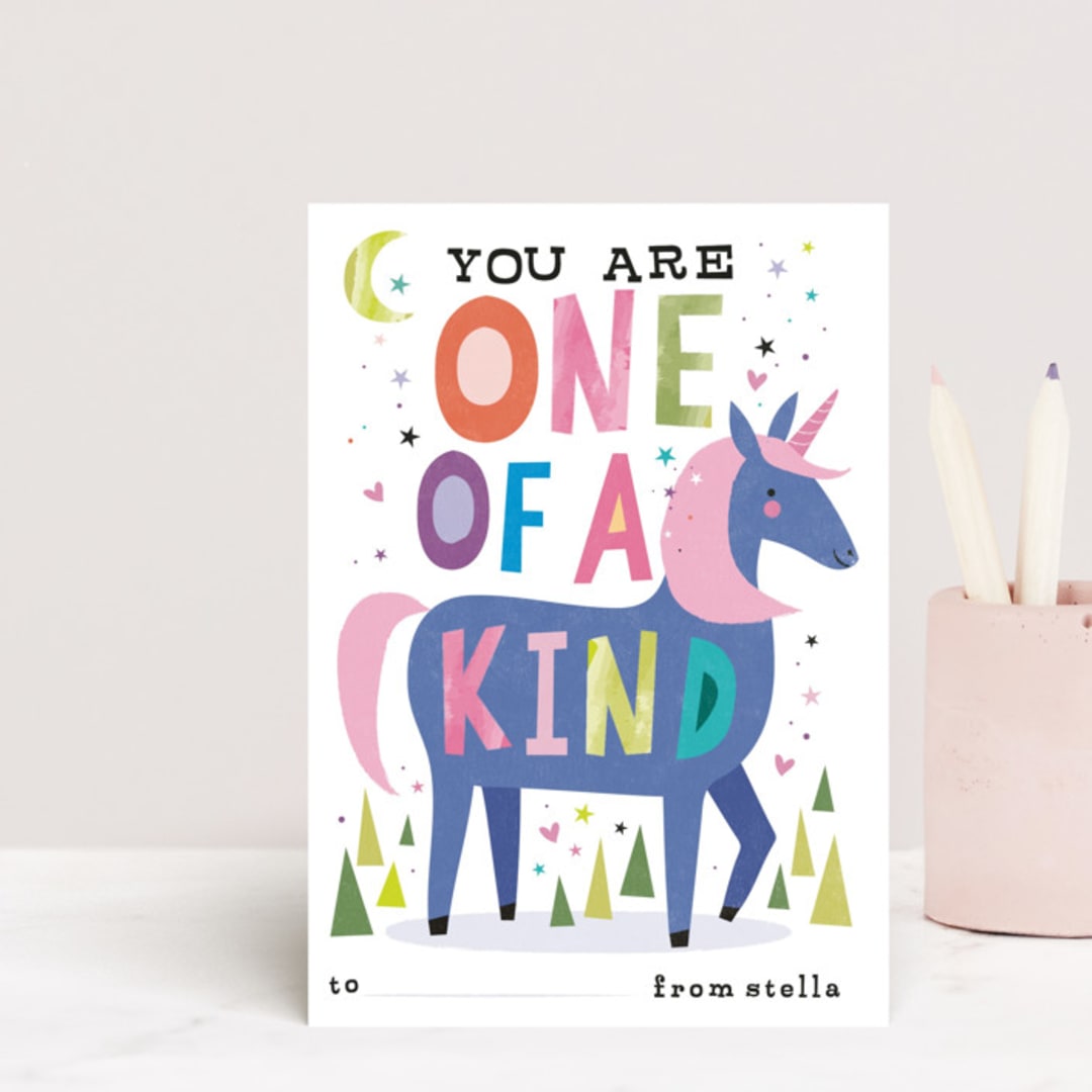 "One of a Kind" - Classroom and Mailable Valentines in River by Karidy Walker - Front