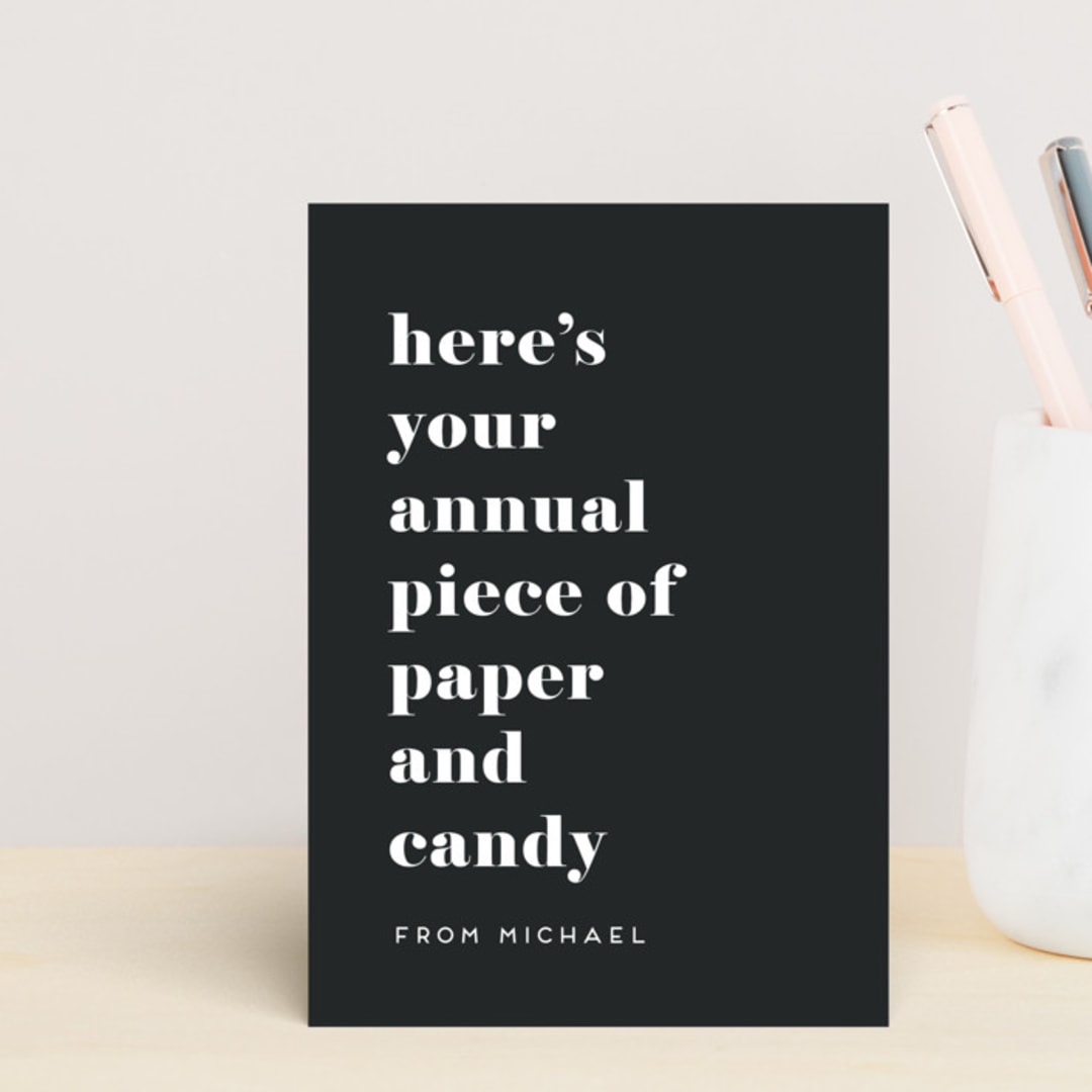 "We Do This Every Year" - Classroom and Mailable Valentines in Slate by Amy Payne - Front