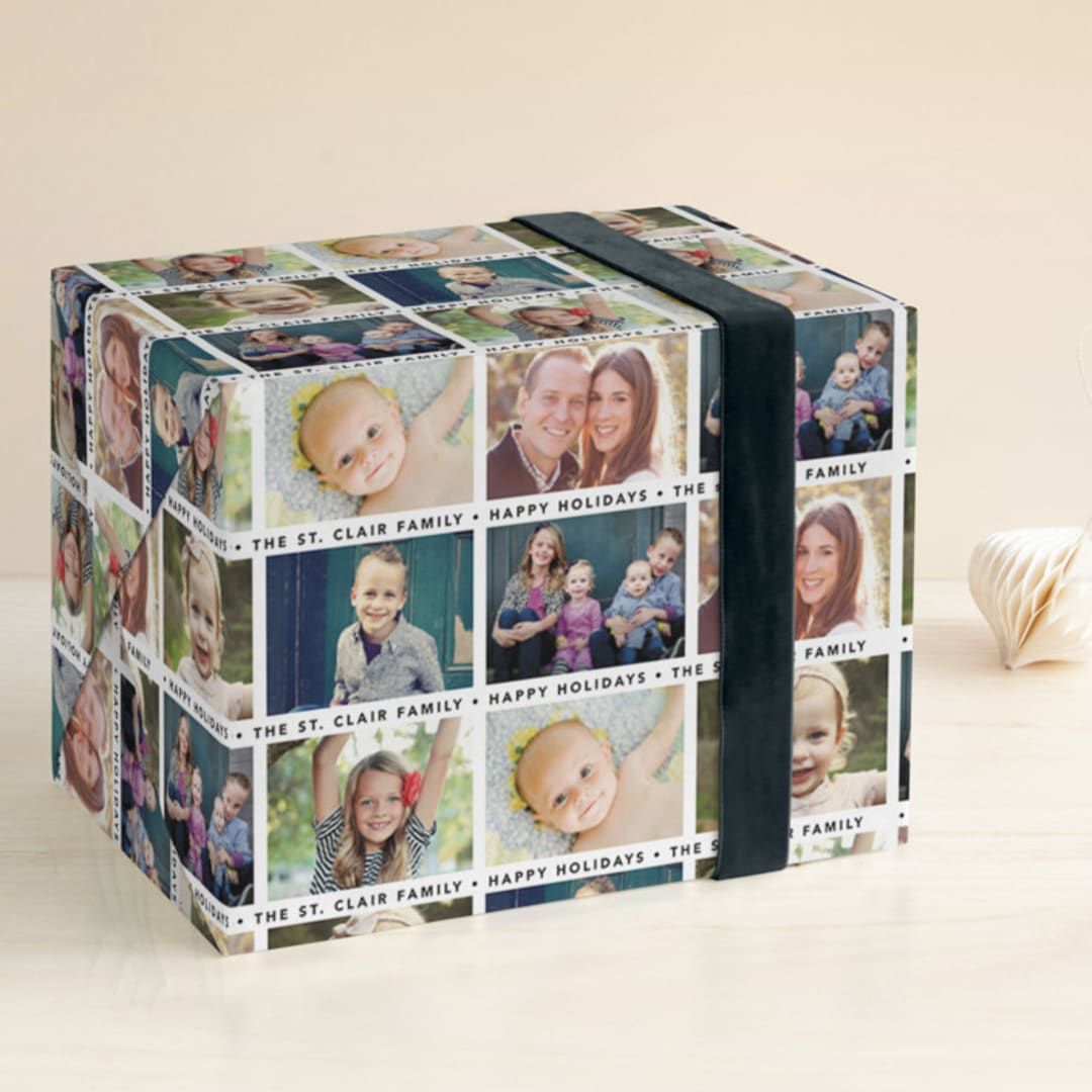 "The Gangs All Here" - Personalized Wrapping Paper in Onyx by Christina Novak - Front