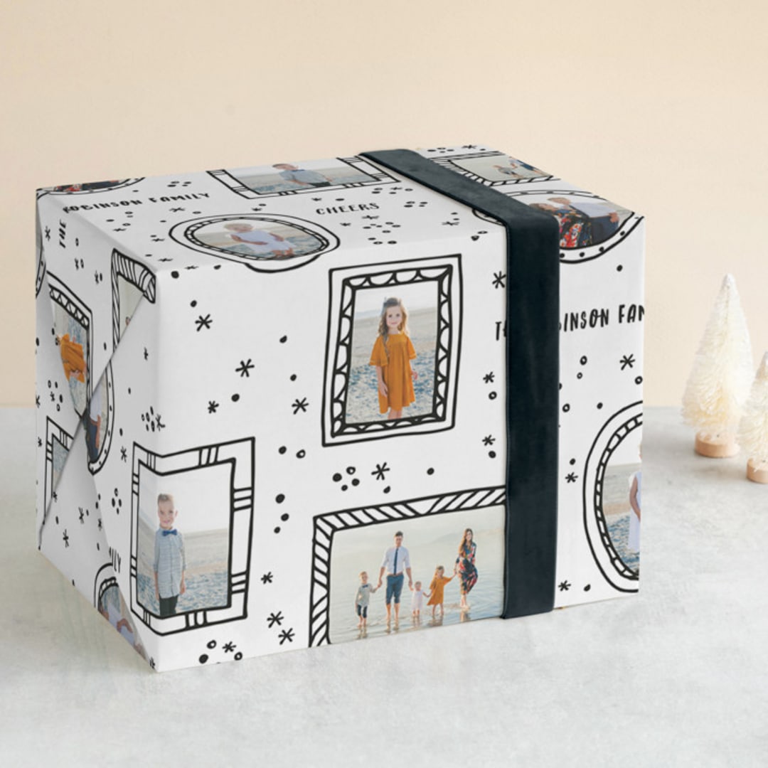 "Funky frames" - Personalized Wrapping Paper in Inky by Creo Study - Front
