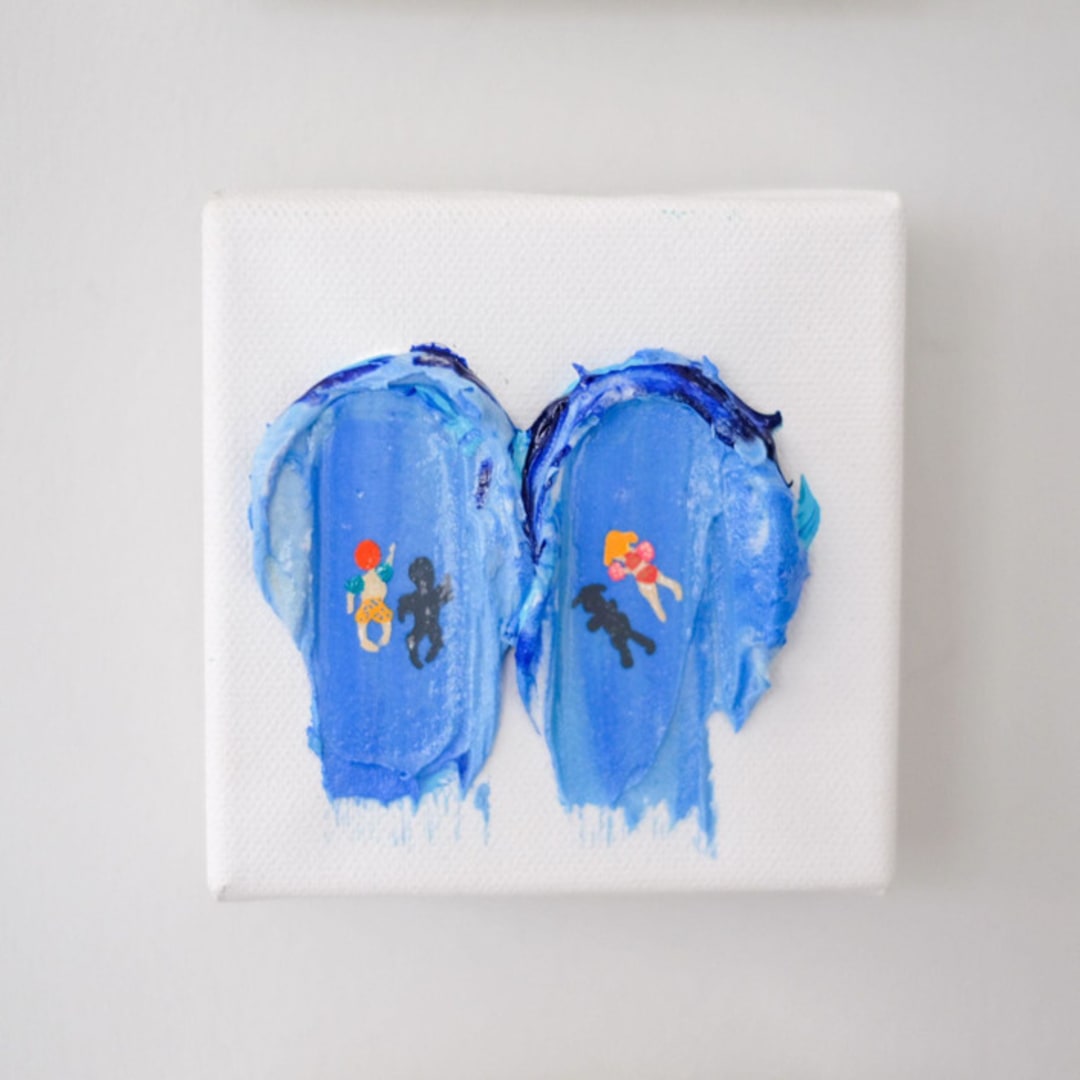 "Custom Mini" - Commissioned Original Painting in multicolorassorted-colors by Kathryn Kelly