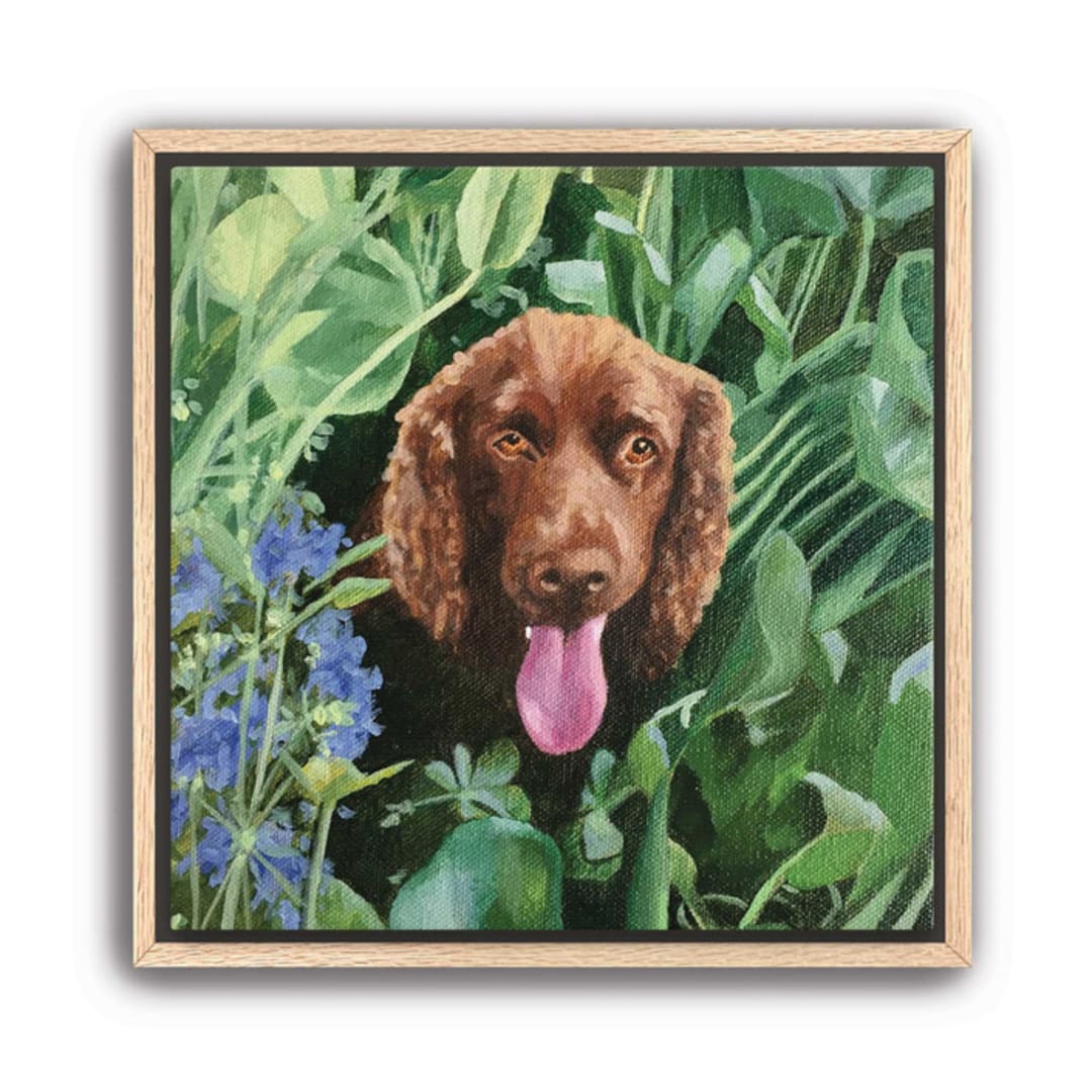 "Painterly Pet Portrait, 12x12", Painting Commission" - Commissioned Original Painting in multicolorassorted-colors by Holly Whitcomb