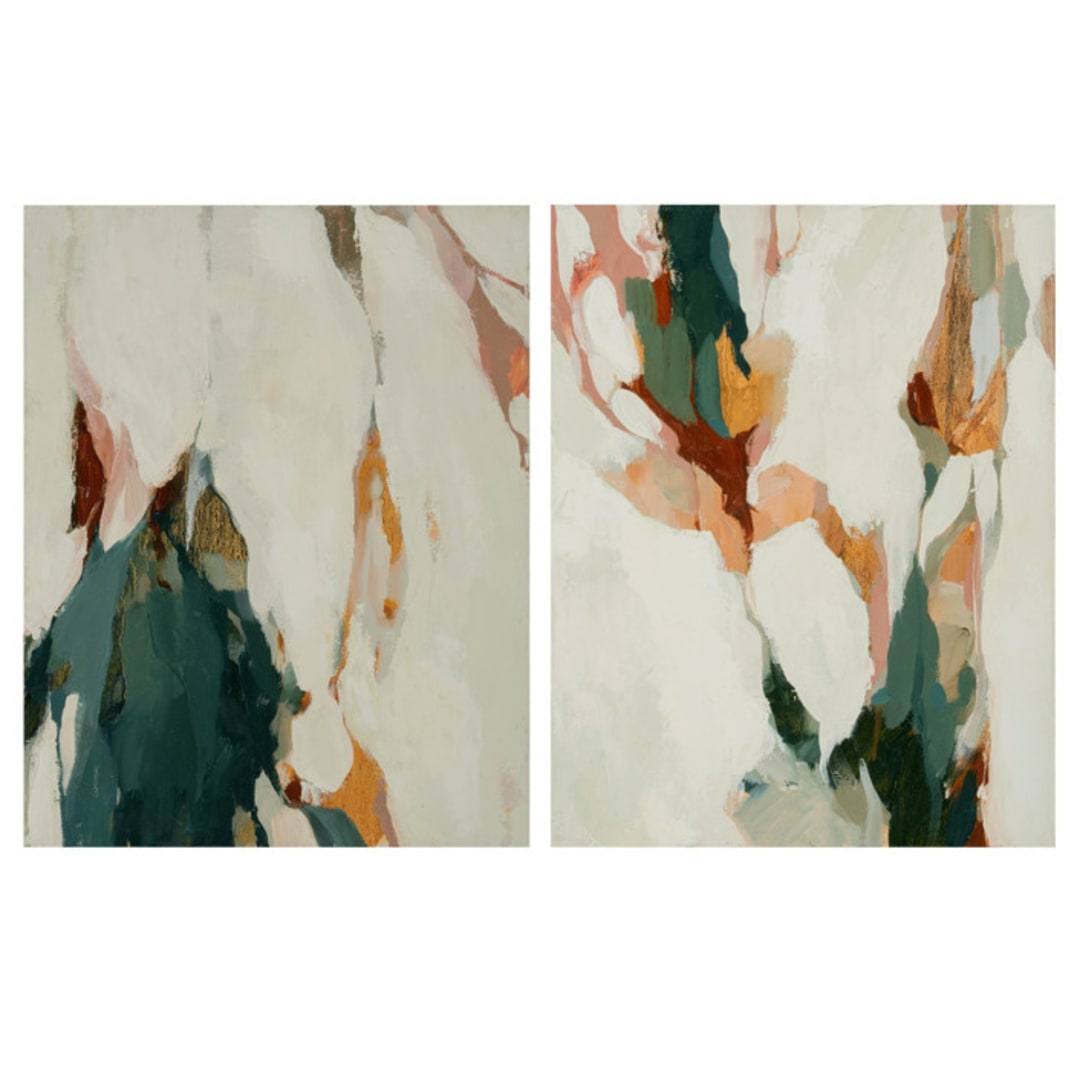 "Abstract Pair, (2) 16 x 20 in., Painting Commission" - Commissioned Original Painting in multicolorassorted-colors by Wendy Keller
