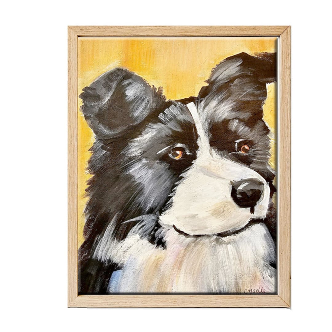 "Painted Pet Portrait, 11x14x.1.5", Commissioned painting" - Commissioned Original Painting in multicolorassorted-colors by AlisonJerry