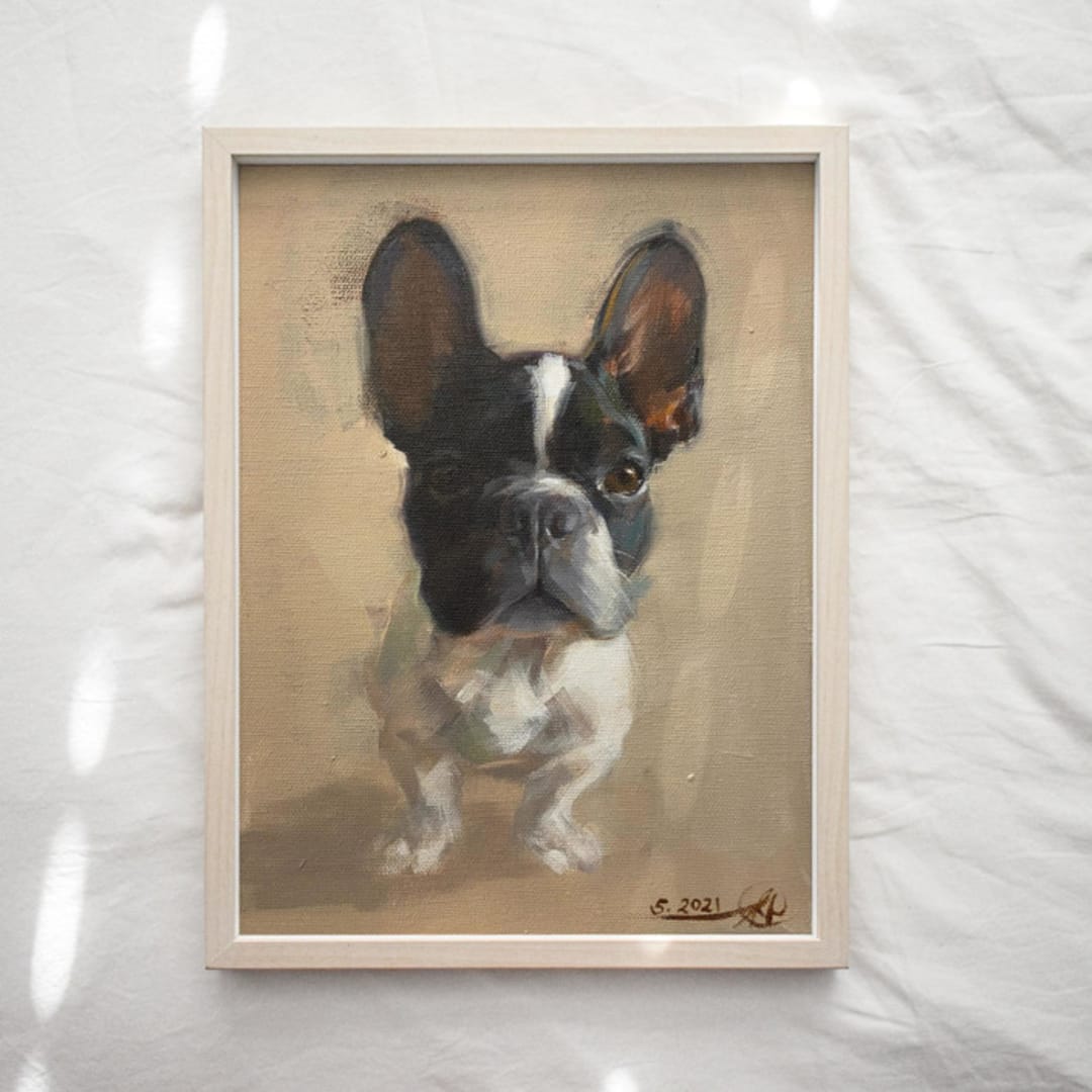 "Figurative Pet Portrait, 11"x14", Painting Commission" - Commissioned Original Painting in multicolorassorted-colors by jinseikou