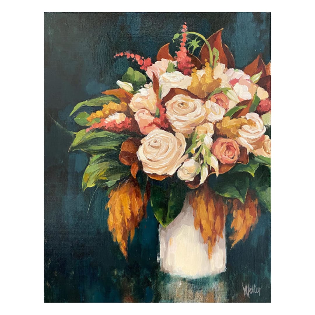"Impressionist Bouquet, 8 x 10 in., Painting Commission" - Commissioned Original Painting in multicolorassorted-colors by Wendy Keller