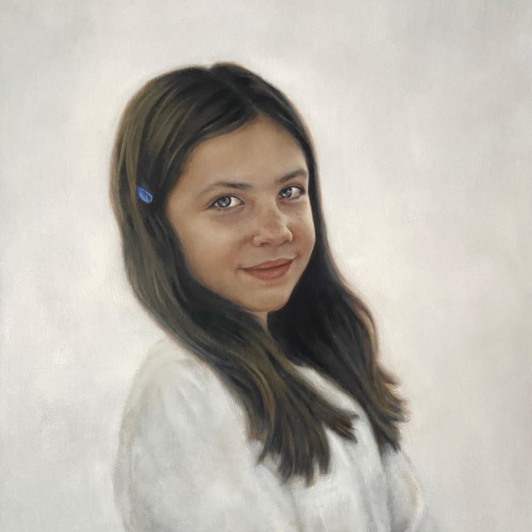 "Child Portrait: Commissioned Original Painting" - Commissioned Original Painting in multicolor by Emily Morris