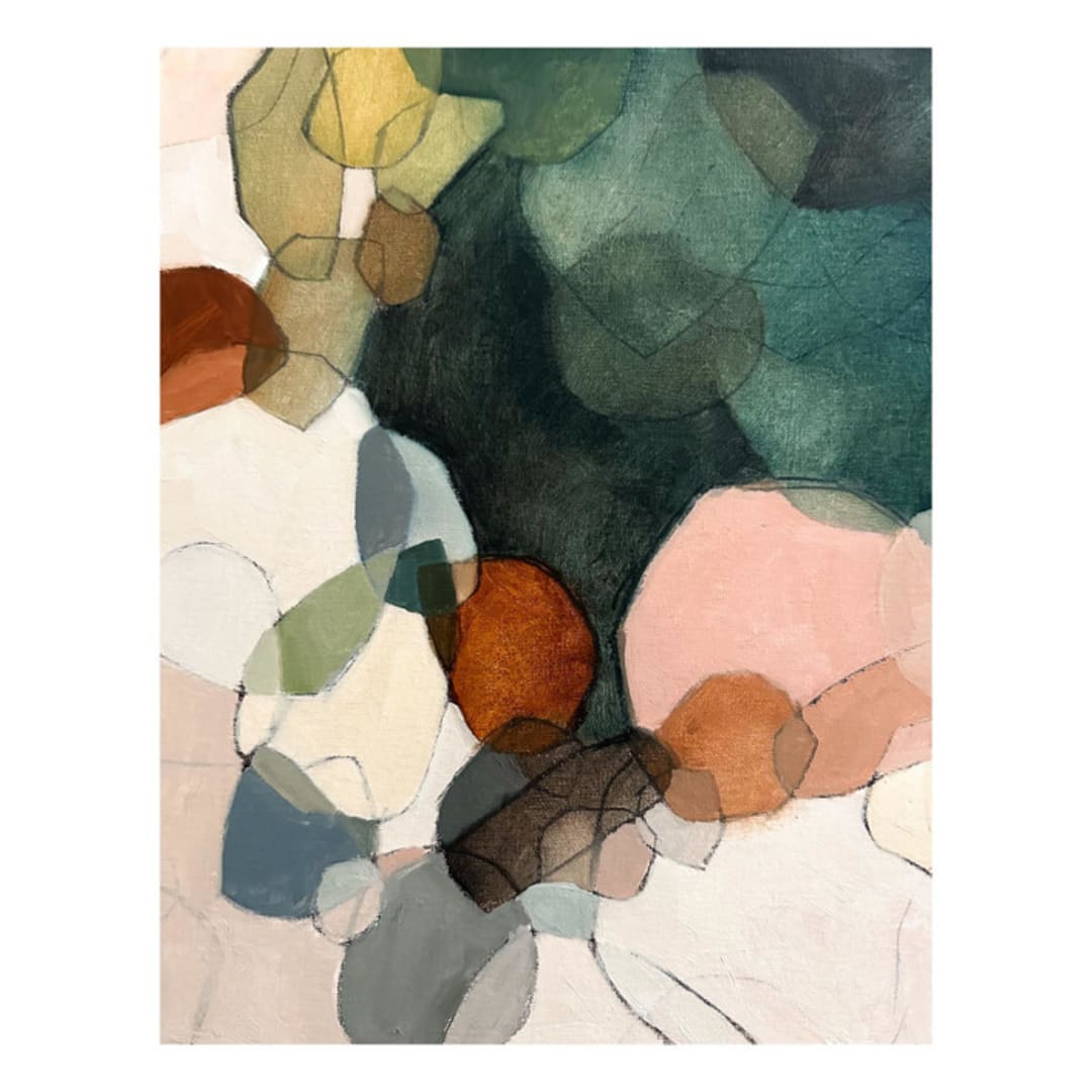 "Venn Abstract, 16 x 20 in., Painting Commission" - Commissioned Original Painting in multicolorassorted-colors by Wendy Keller