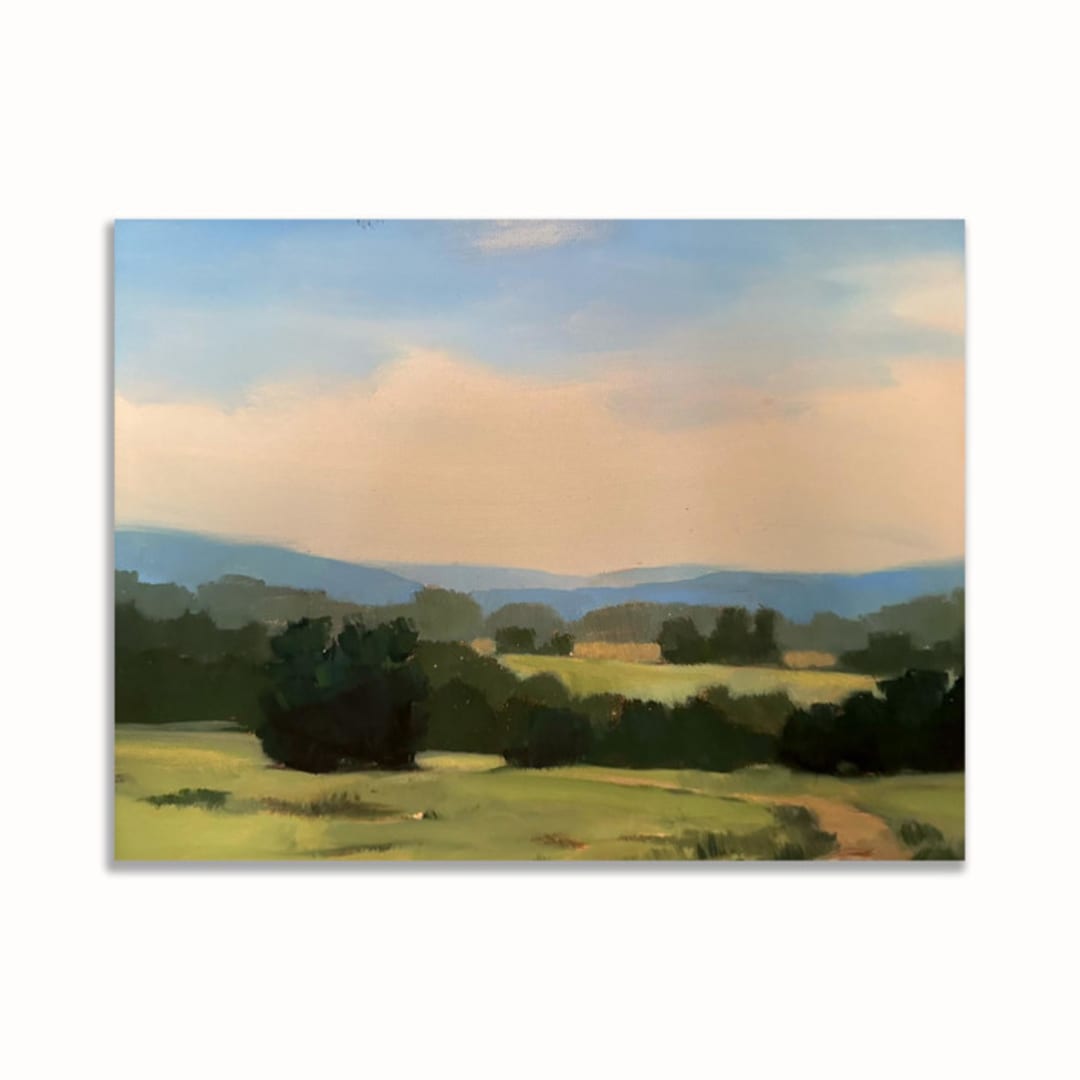 "Custom Landscape 11 x 14 Oil Painting Commission" - Commissioned Original Painting in green by Stephanie Goos Johnson