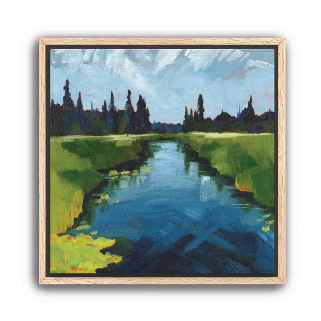 "Painterly Landscape, 12x12", Painting Commission" - Commissioned Original Painting in multicolorassorted-colors by Holly Whitcomb
