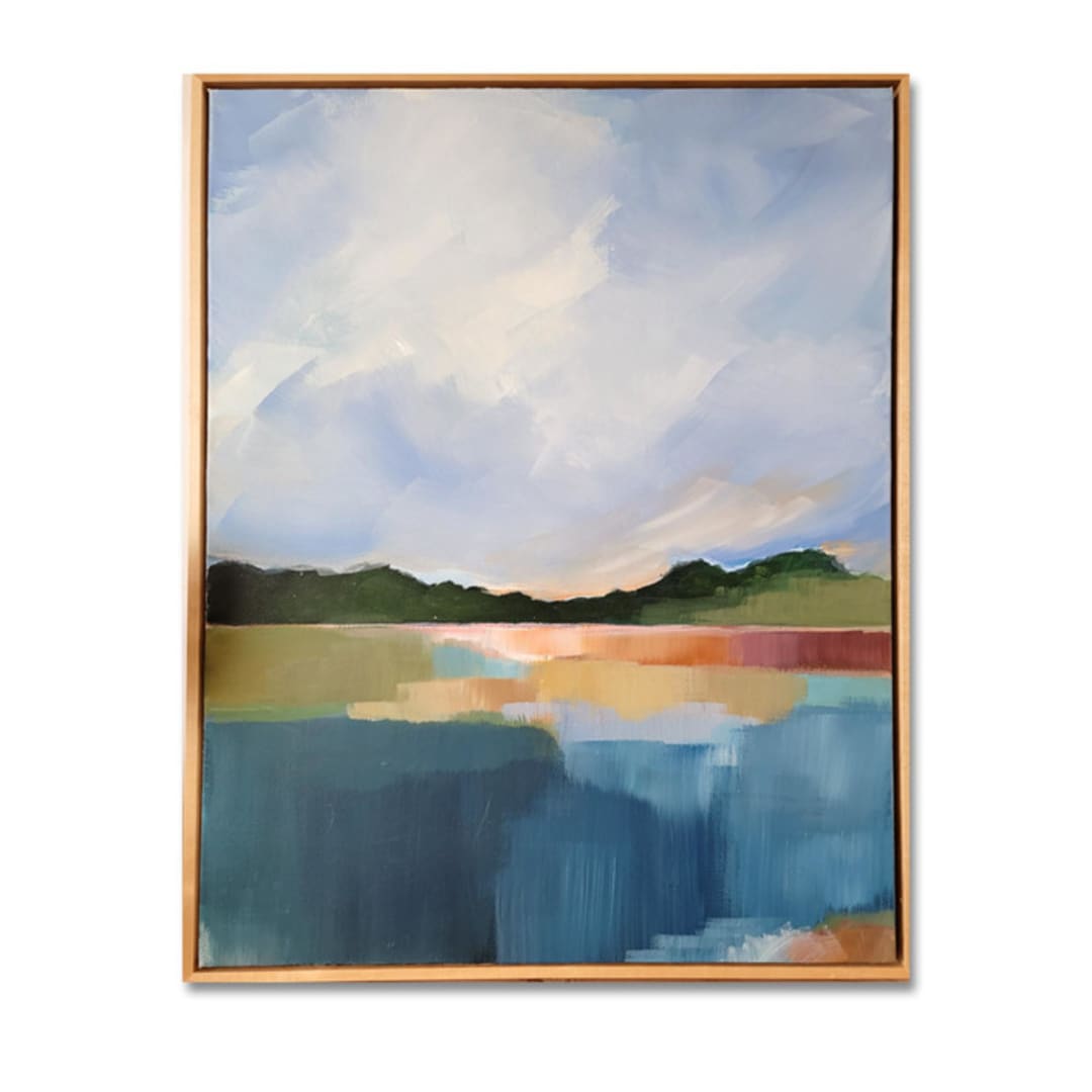 "Modern Landscape, 18 x 24 in., Commissioned Painting" - Commissioned Original Painting in multicolorassorted-colors by AlisonJerry