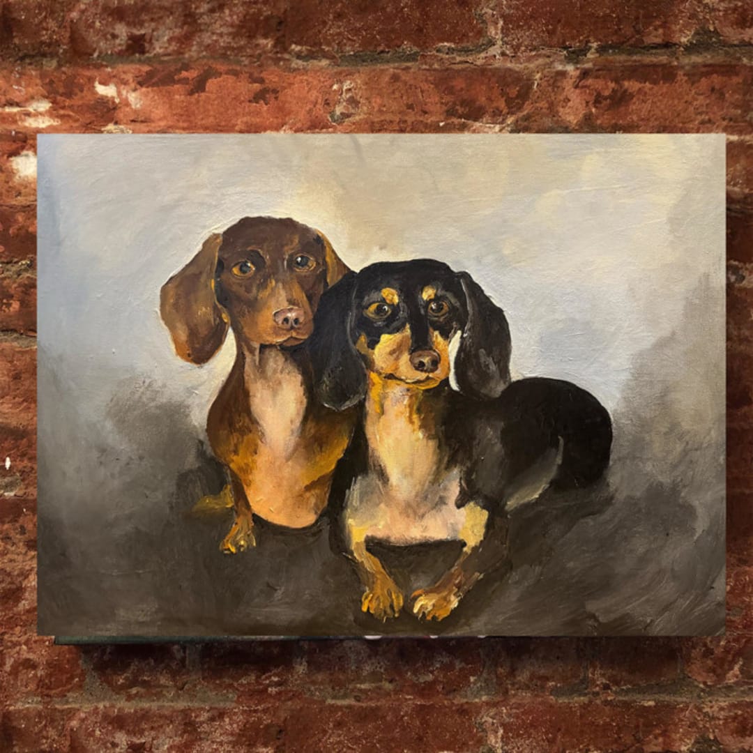 "Pet Portrait, 18 x 24 in, Painting Commission" - Commissioned Original Painting in multicolorassorted-colors by Ashley Myers