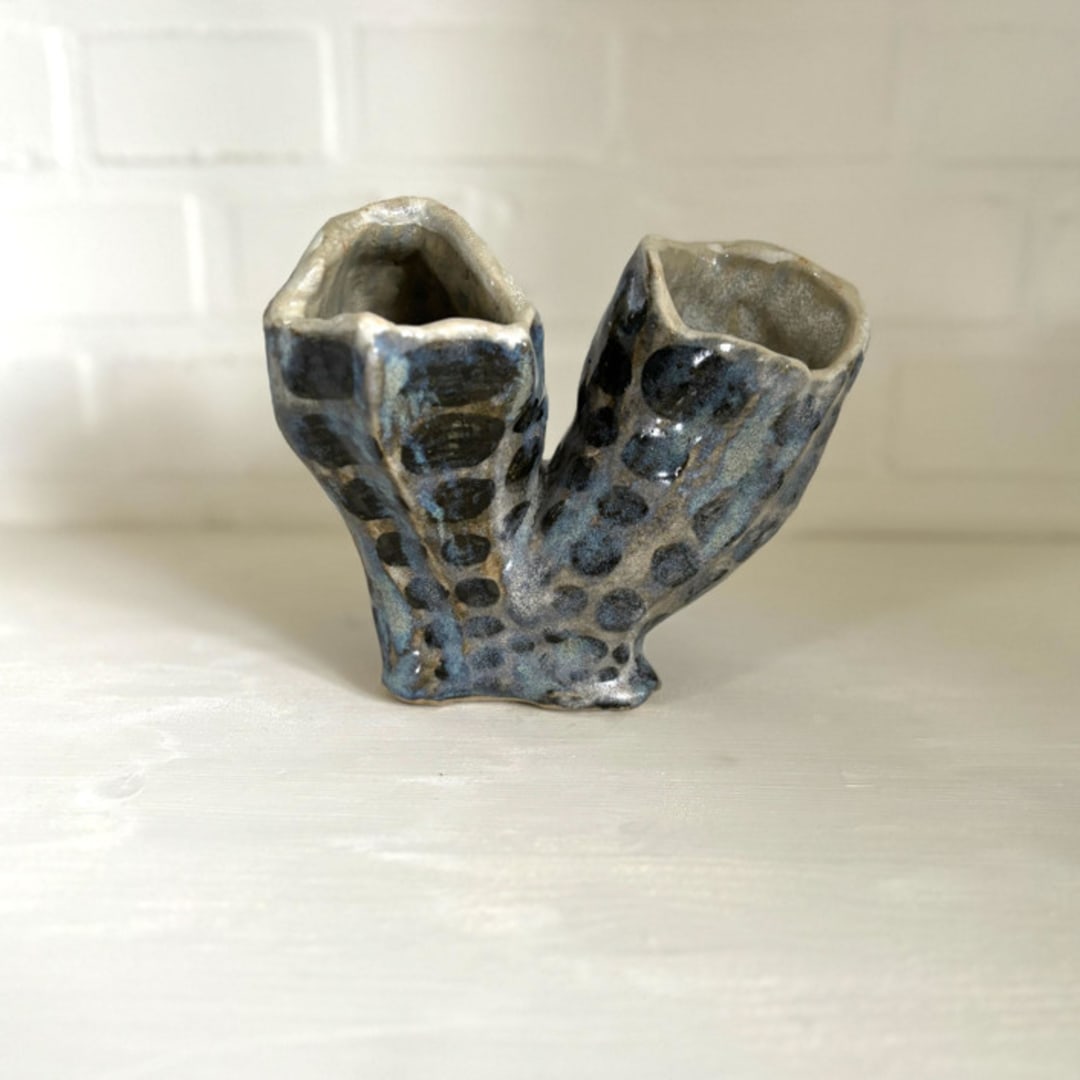 "Two cylinder vase" - Commissioned Original Sculpture in multicolorassorted-colors by Nina Leth
